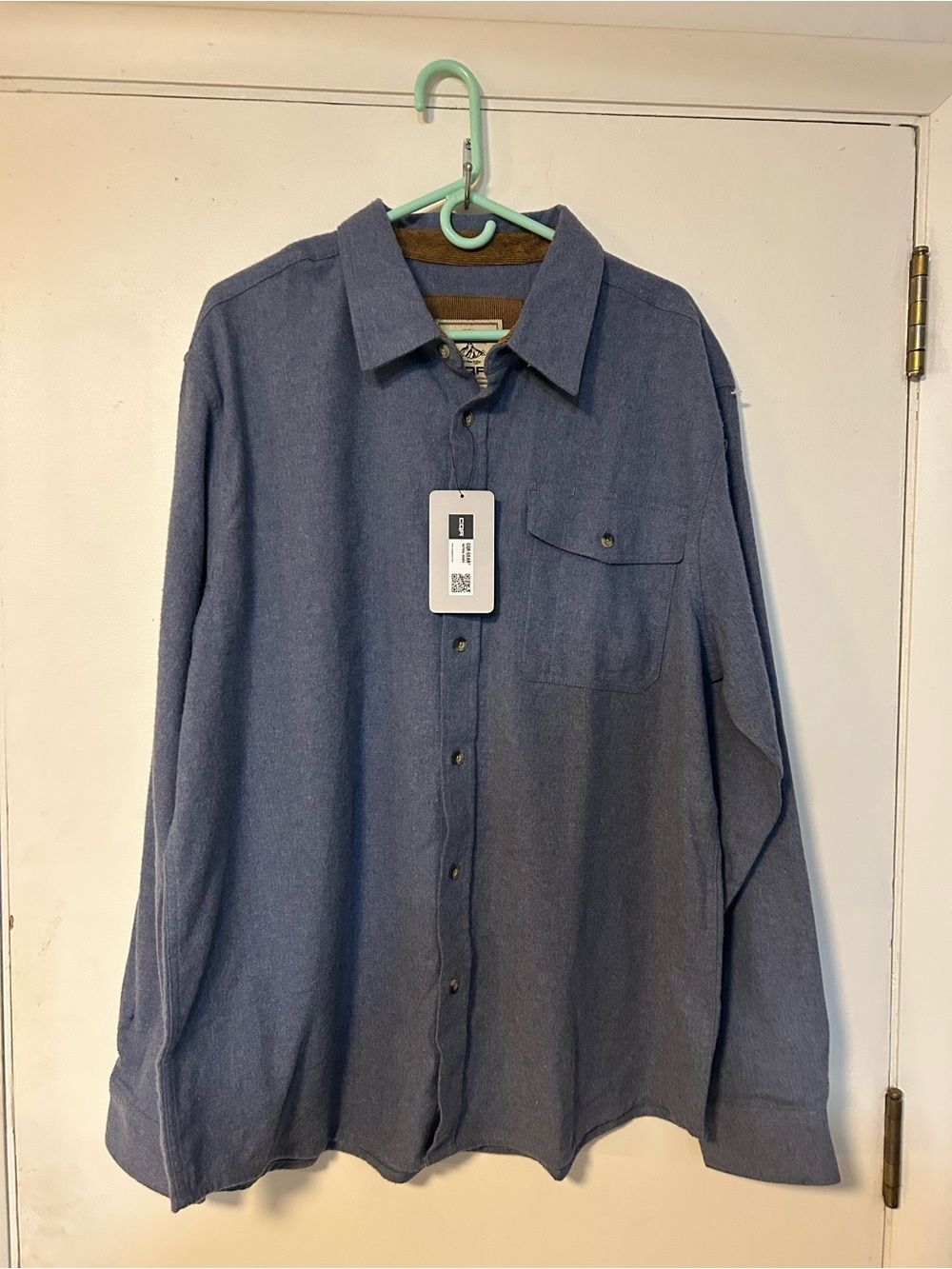 CQR -Men's Casual Long-Sleeve Button-Down Shirt - Blue